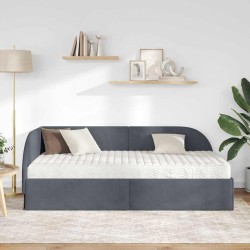 Cadre de lit d'angle avec matelas 2 pcs Gris Velours 542609542609