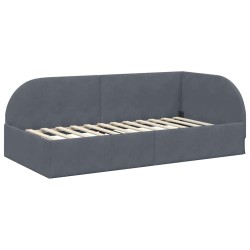 Cadre de lit d'angle avec matelas 2 pcs Gris Velours 542609542609