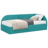 Cadre de lit d'angle avec matelas 2 pcs Turquoise Velours 542612542612