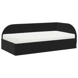 Cadre de lit d'angle avec matelas 2 pcs Noir Velours 542613542613