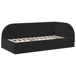 Cadre de lit d'angle avec matelas 2 pcs Noir Velours 542613542613