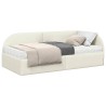 Cadre de lit d'angle avec matelas 2 pcs Crème Velours 542614542614