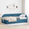 Cadre de lit d'angle avec matelas 2 pcs Bleu Velours 542615542615