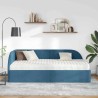 Cadre de lit d'angle avec matelas 2 pcs Bleu Velours 542615542615