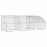 Cage à poules 3 pcs Argenté 600 x 200 x 200 cm Acier et PE 542622542622