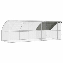 Cage à poules 3 pcs Argenté 600 x 200 x 200 cm Acier et PE 542623542623