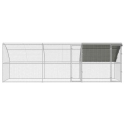 Cage à poules 3 pcs Argenté 600 x 200 x 200 cm Acier et PE 542623542623