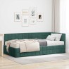 Cadre de lit d'angle avec matelas 2 pcs Vert Velours 542629542629