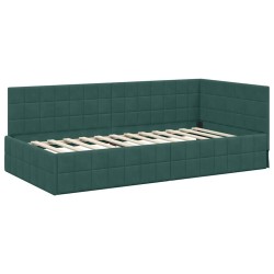 Cadre de lit d'angle avec matelas 2 pcs Vert Velours 542629542629