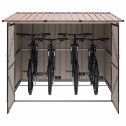 Abri de vélo 3 pcs Marron 216 x 207 x 158 cm Métал 542632542632