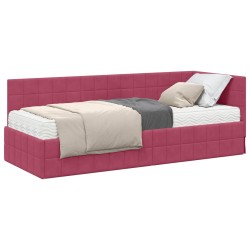 Cadre de lit d'angle avec matelas 2 pcs Vert Velours 542633542633