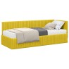 Cadre de lit d'angle avec matelas 2 pcs Jaune Velours 542634542634