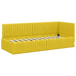 Cadre de lit d'angle avec matelas 2 pcs Jaune Velours 542634542634