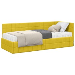 Cadre de lit d'angle avec matelas 2 pcs Jaune Velours 542635542635