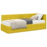 Cadre de lit d'angle avec matelas 2 pcs Jaune Velours 542635542635