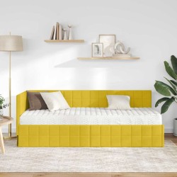 Cadre de lit d'angle avec matelas 2 pcs Jaune Velours 542635542635