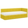 Cadre de lit d'angle avec matelas 2 pcs Jaune Velours 542635542635