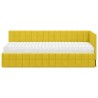Cadre de lit d'angle avec matelas 2 pcs Jaune Velours 542635542635
