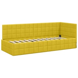 Cadre de lit d'angle avec matelas 2 pcs Jaune Velours 542635542635
