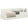 Cadre de lit d'angle avec matelas 2 pcs Crème Velours 542636542636