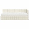Cadre de lit d'angle avec matelas 2 pcs Crème Velours 542636542636