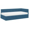 Cadre de lit d'angle avec matelas 2 pcs Bleu Velours 542637542637