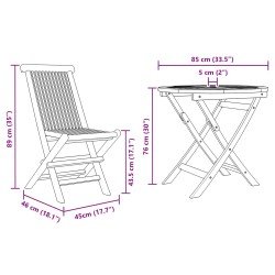 Ensemble de salle à manger pour jardin 3 pcs Marron 542640542640