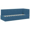 Cadre de lit d'angle avec matelas 2 pcs Bleu Velours 542647542647