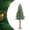 Sapin de Noël mince Vert 180 cm PVC et bois de pin massif 542649542649