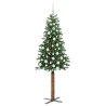 Sapin de Noël mince Vert 180 cm PVC et bois de pin massif 542649542649