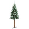 Sapin de Noël mince Vert 180 cm PVC et bois de pin massif 542649542649