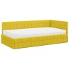 Cadre de lit d'angle avec matelas 2 pcs Jaune Velours 542651542651
