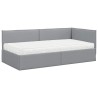 Cadre de lit d'angle avec matelas 2 pcs Gris clair Velours 542652542652