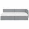 Cadre de lit d'angle avec matelas 2 pcs Gris clair Velours 542652542652