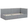 Cadre de lit d'angle avec matelas 2 pcs Gris clair Velours 542652542652