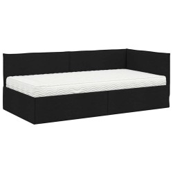 Cadre de lit d'angle avec matelas 2 pcs Vert Velours 542653542653