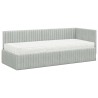Cadre de lit d'angle avec matelas 2 pcs Gris clair Velours 542654542654