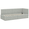 Cadre de lit d'angle avec matelas 2 pcs Gris clair Velours 542654542654
