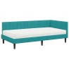 Cadre de lit d'angle avec matelas 2 pcs Turquoise Velours 542655542655