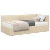 Cadre de lit d'angle avec matelas 2 pcs Crème Velours 542658542658