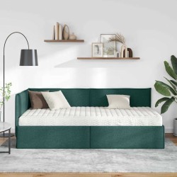 Cadre de lit d'angle avec matelas 2 pcs Vert Velours 542659542659