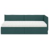 Cadre de lit d'angle avec matelas 2 pcs Vert Velours 542659542659