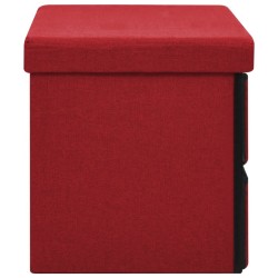 Banc de rangement pliable Bordeaux 76x38x38 cm Faux lin 542662542662