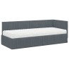 Cadre de lit d'angle avec matelas 2 pcs Gris Velours 542663542663