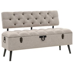 Banc de rangement avec dossier 110 cm Crème Tissu 542664542664