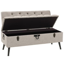 Banc de rangement avec dossier 110 cm Crème Tissu 542664542664