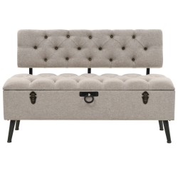 Banc de rangement avec dossier 110 cm Crème Tissu 542664542664