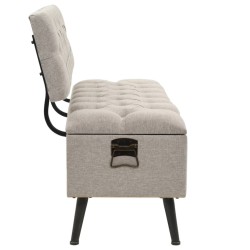 Banc de rangement avec dossier 110 cm Crème Tissu 542664542664