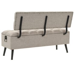 Banc de rangement avec dossier 110 cm Crème Tissu 542664542664