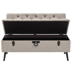 Banc de rangement avec dossier 110 cm Crème Tissu 542664542664